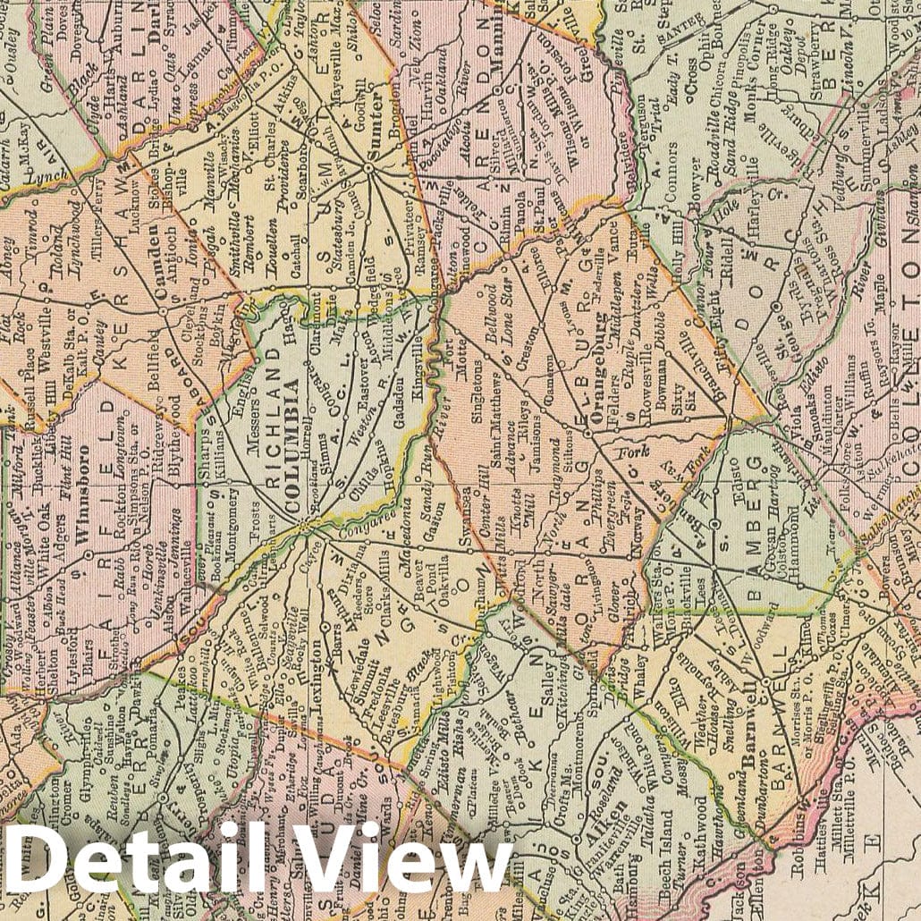 Historic Map : South Carolina 1900 , Universal Atlas World , Vintage Wall Art