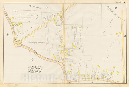Historic Map : Atlas City of Boston, Vol. 5, Dorchester, Dorchester 1889 Plate 016 , Vintage Wall Art