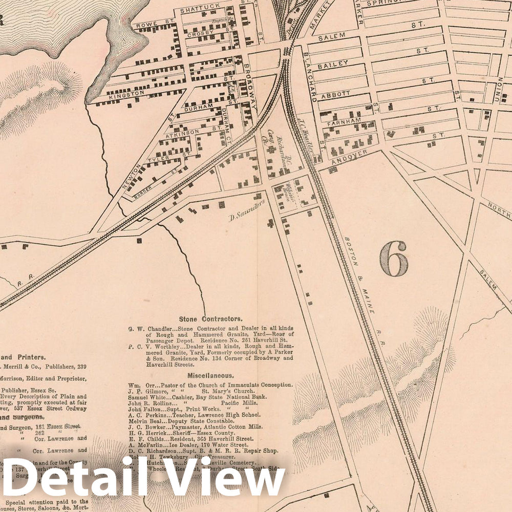 Historic Map : Atlas of Essex County Massachusetts, Lawrence 1872 , v2, Vintage Wall Art
