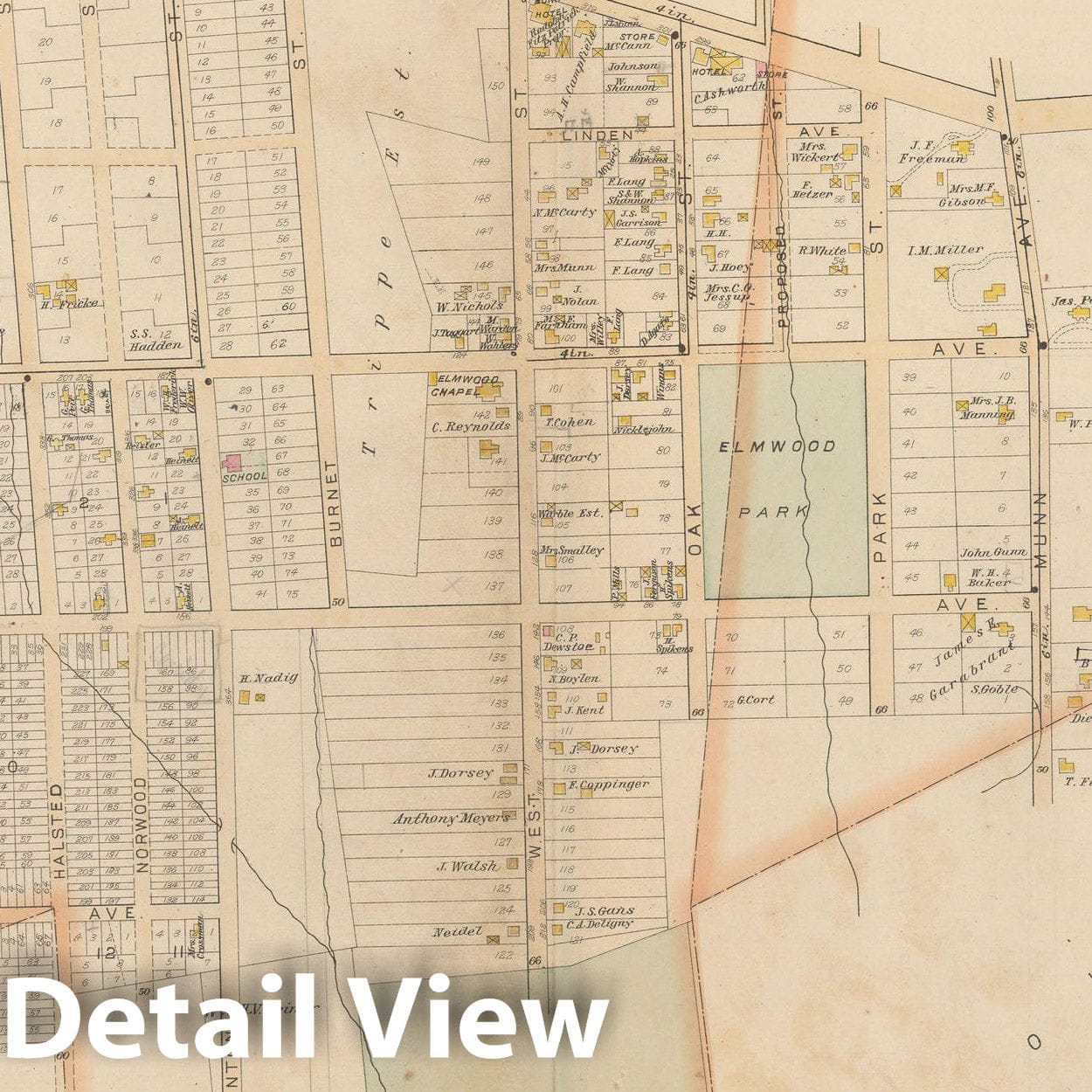 Historic Map : Atlas of Essex County, New Jersey, East Orange 1890 Plate 003 , Vintage Wall Art