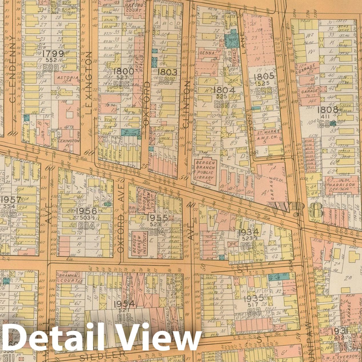 Historic Map : Plat Book of Jersey City, 1928 Plate 031 , Vintage Wall Art