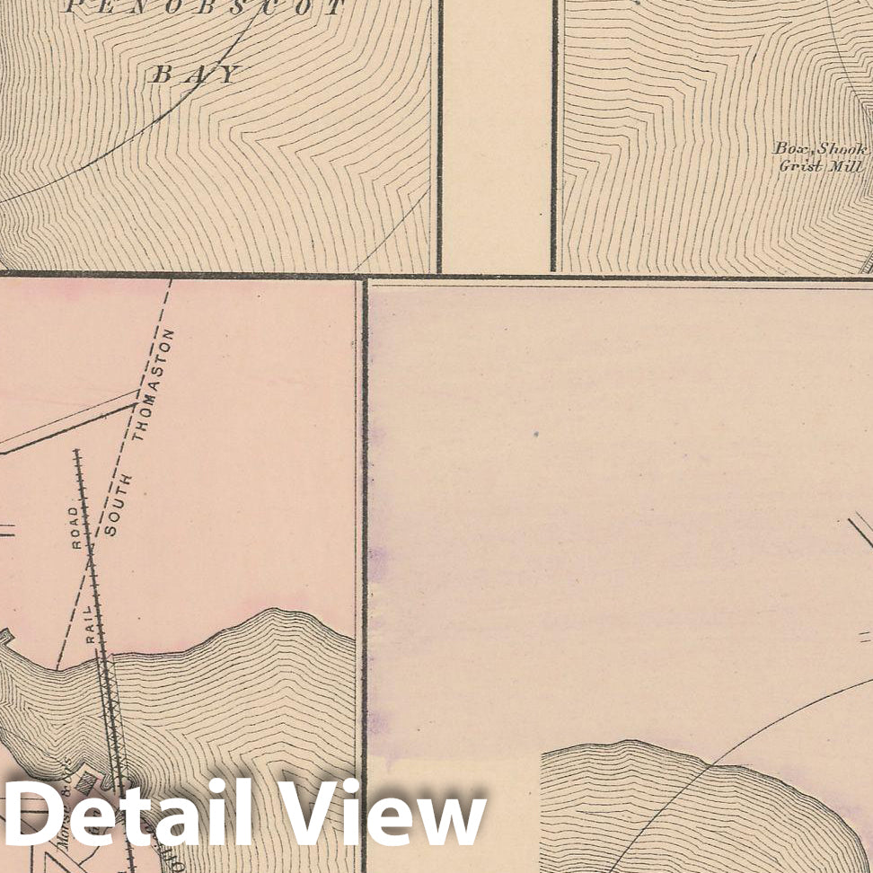 Historic Map : Atlas of Maine, Wiscasset 1885 , Vintage Wall Art