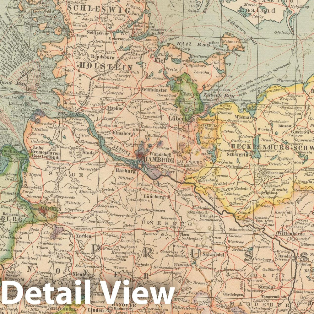 Historic Map : Germany 1914 , Century Atlas of the World, Vintage Wall Art