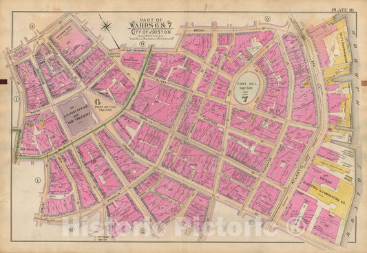 Historic Map : Atlas of Boston Proper, 1898 Plate 010 , Vintage Wall Art