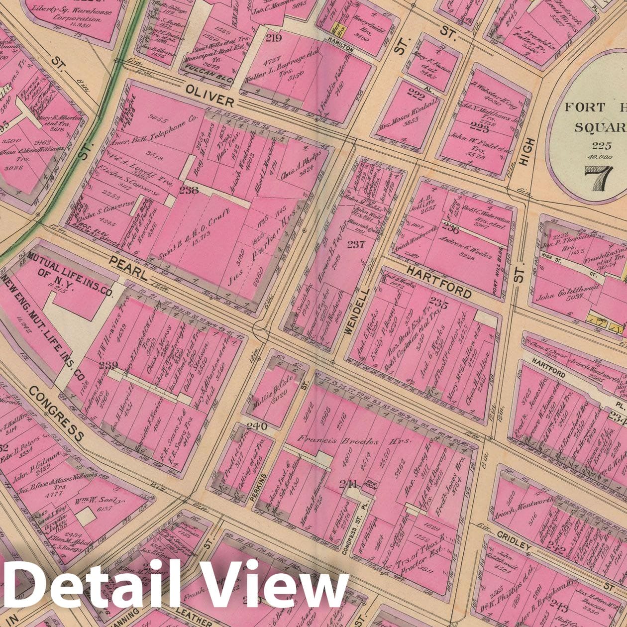 Historic Map : Atlas of Boston Proper, 1898 Plate 010 , Vintage Wall Art