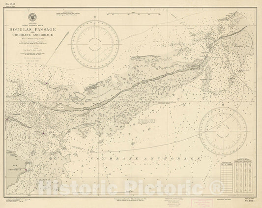 Historic Map : Coastal Charts - Great Bahama Bank: Douglas Passage 1942 , Vintage Wall Art