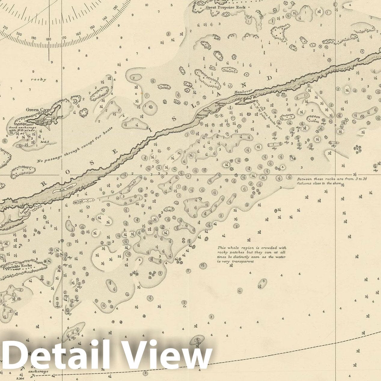 Historic Map : Coastal Charts - Great Bahama Bank: Douglas Passage 1942 , Vintage Wall Art
