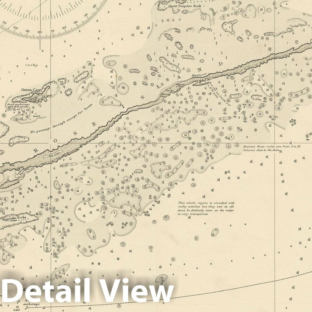 Historic Map : Coastal Charts - Great Bahama Bank: Douglas Passage 1942 , Vintage Wall Art