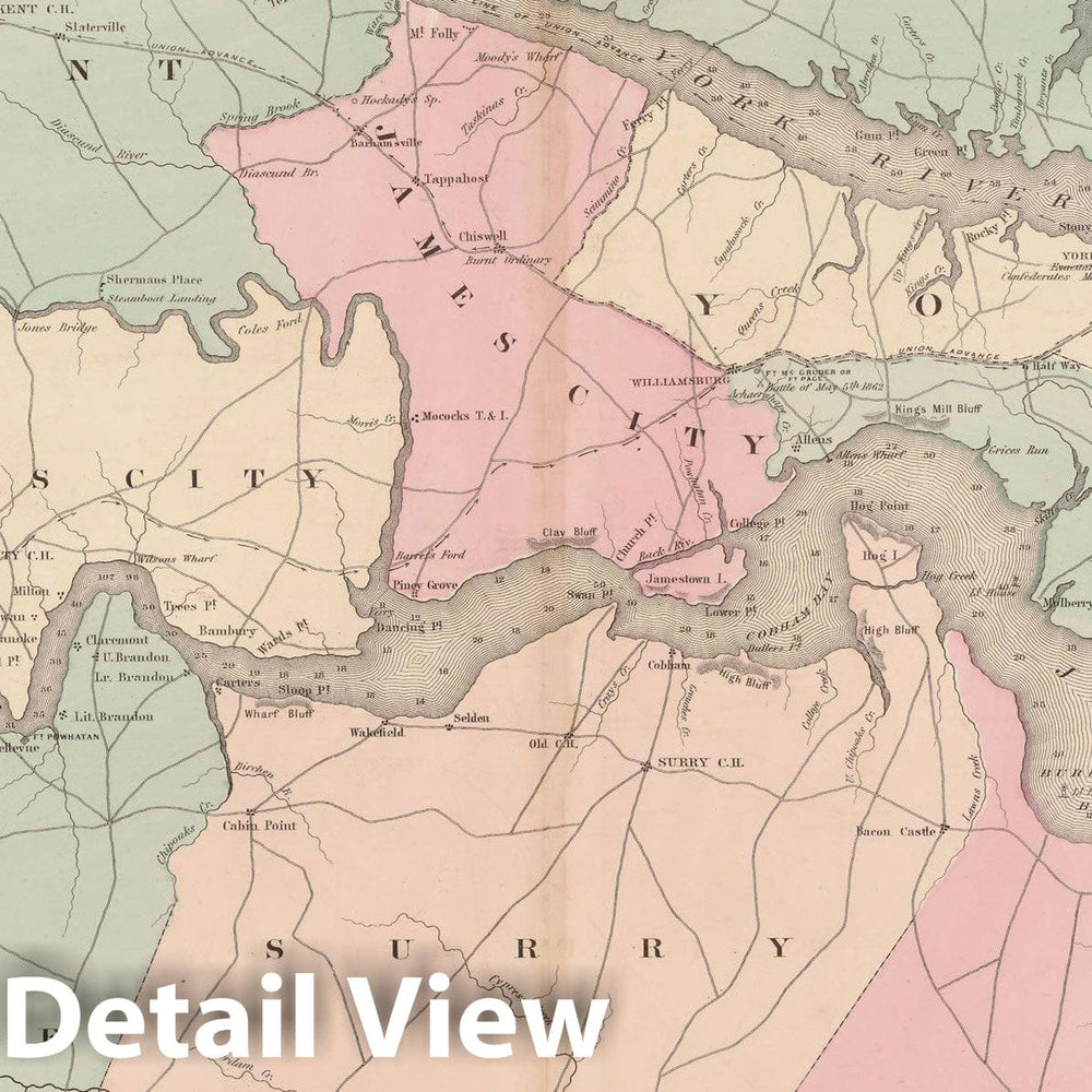 Historic Map : Family Atlas World, Richmond 1873 , Vintage Wall Art