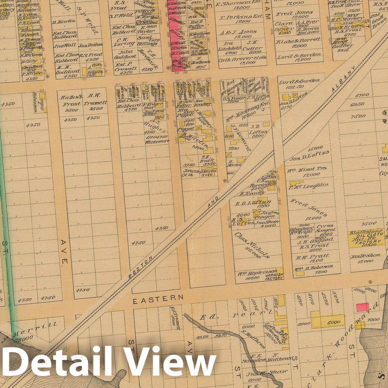 Historic Map : Atlas City of Chelsea and the Towns of Revere and Winthrop 1886 Plate E , Vintage Wall Art