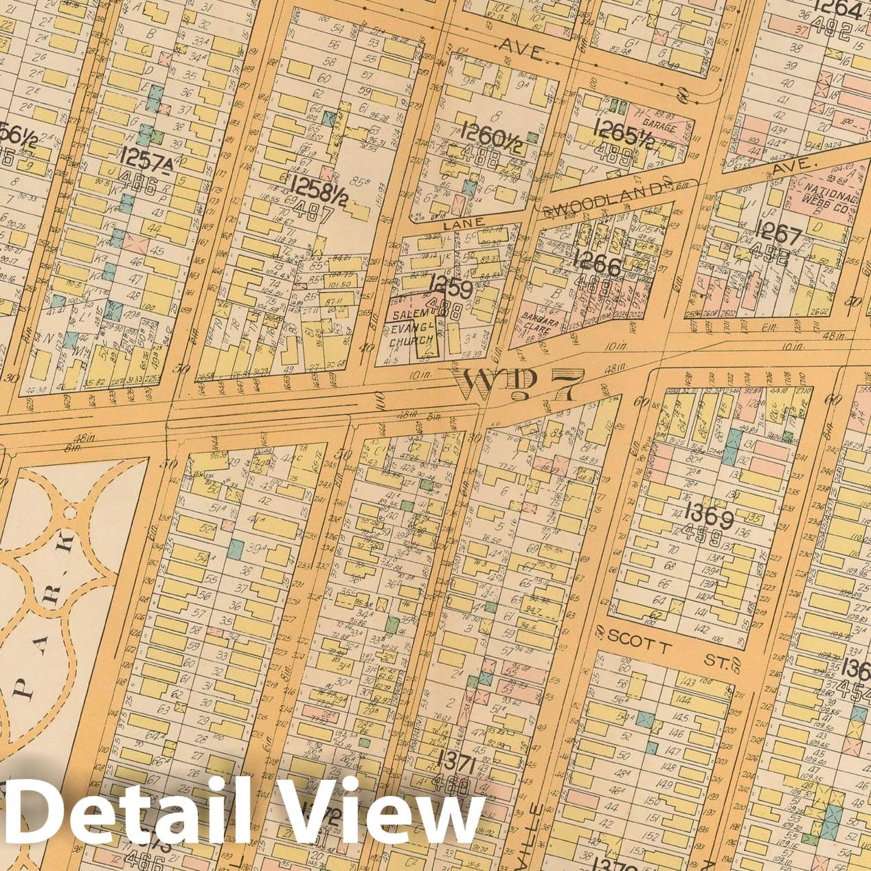 Historic Map : Plat Book of Jersey City, 1928 Plate 043 , Vintage Wall Art