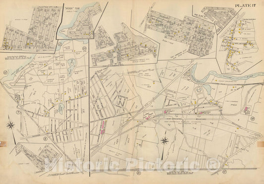 Historic Map : Atlas City of Springfield and the Town of Longmeadow 1920 Plate 017 , Vintage Wall Art