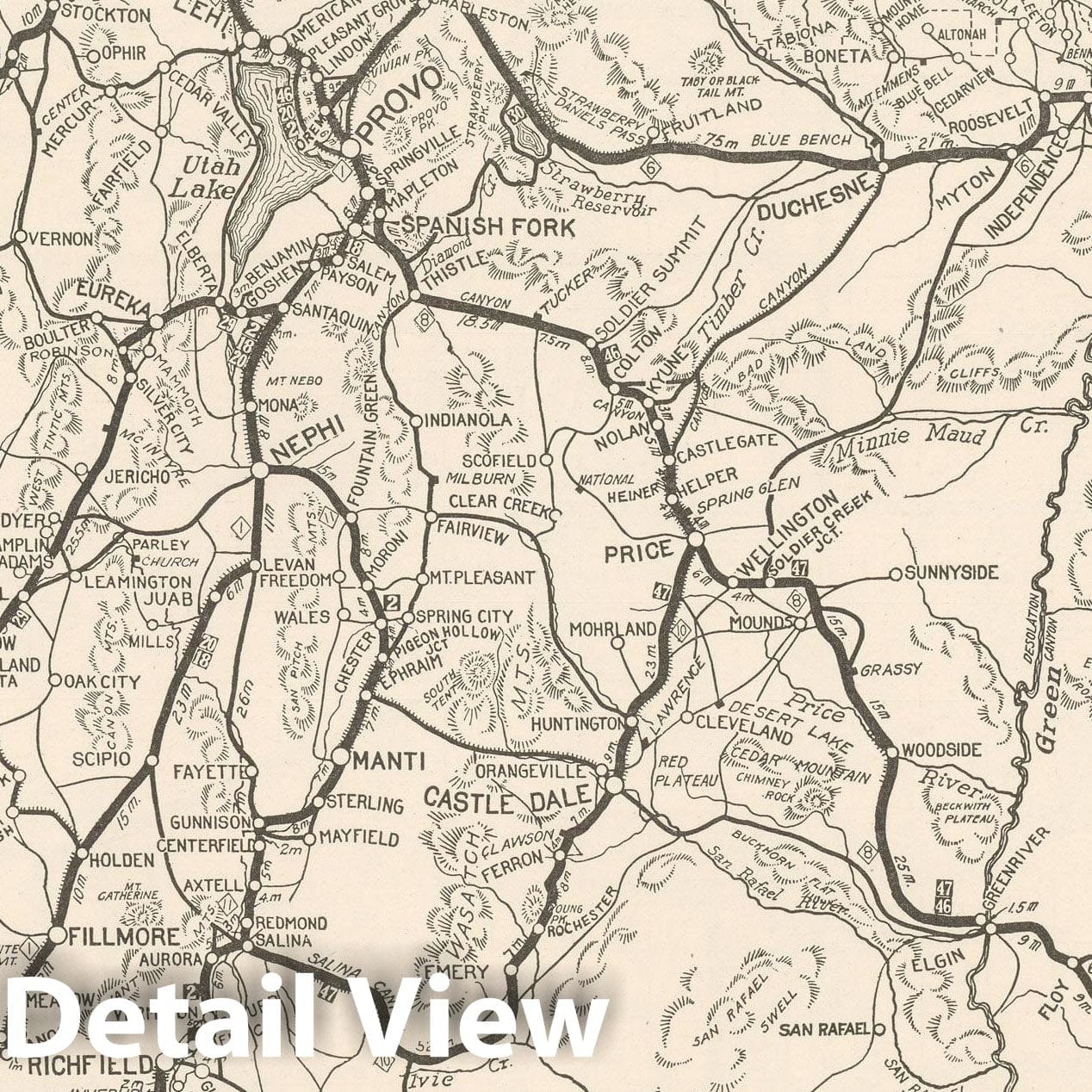 Historic Map : Utah 1925 , Vintage Wall Art