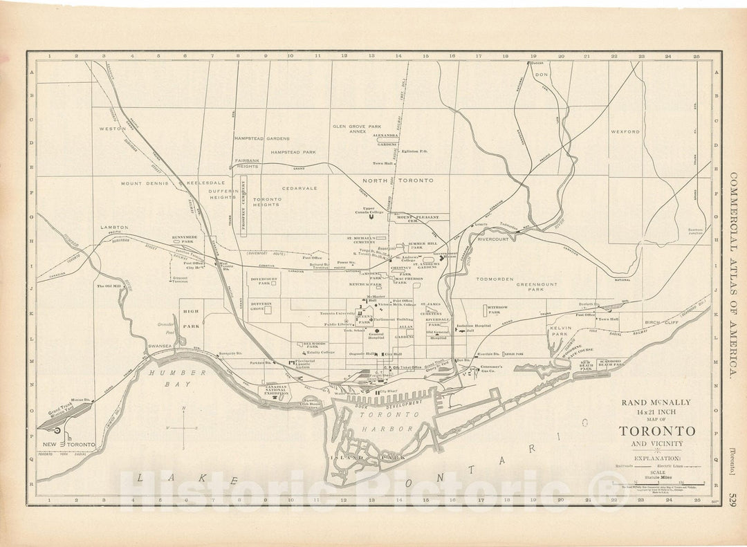 Historic Map : Commercial Atlas of America, 56th Edition, Toronto 1925 , Vintage Wall Art