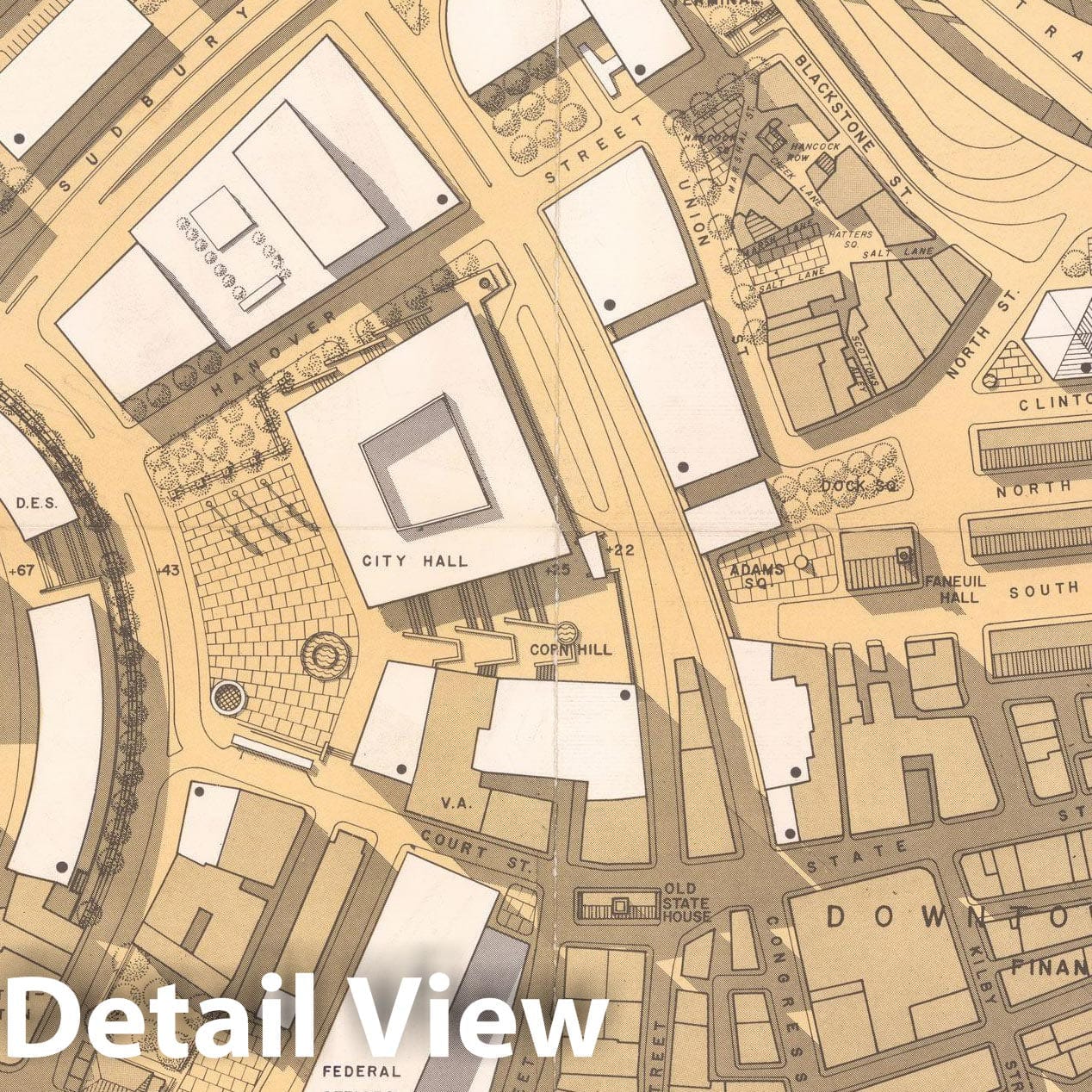 Historic Map : Government Center Plan 1959 , Vintage Wall Art