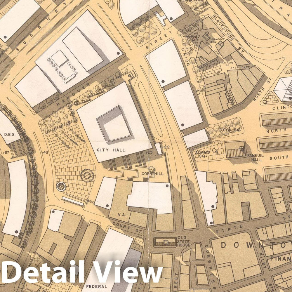 Historic Map : Government Center Plan 1959 , Vintage Wall Art