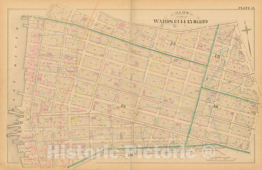 Historic Map : Atlas Entire City of Brooklyn Complete in One Volume, Brooklyn 1880 Plate 021 , Vintage Wall Art