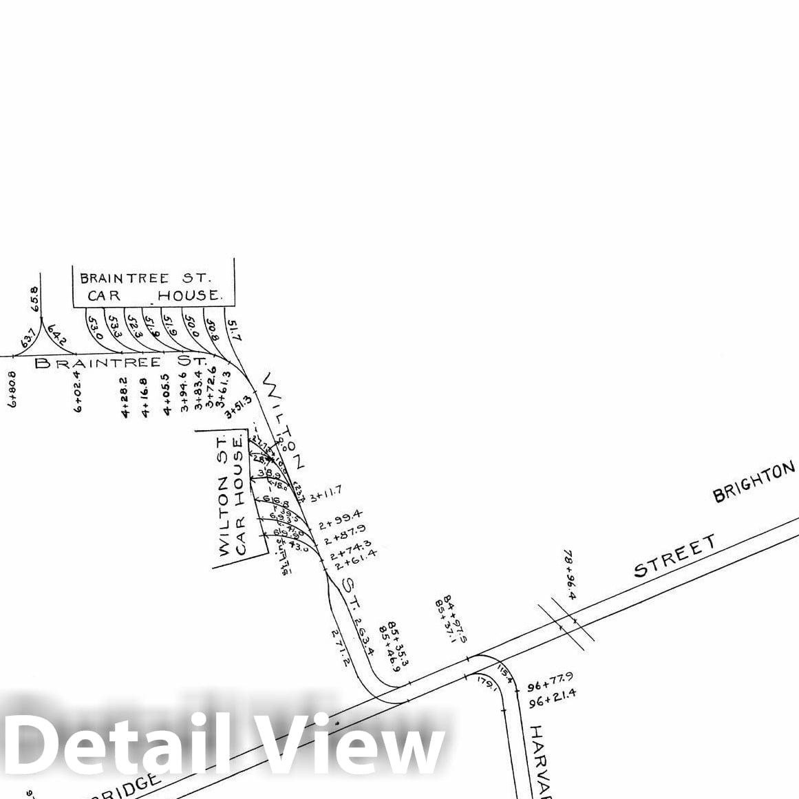 Historic Map : Boston Elevated Railway Track Plans, Allston 1899-1915 Plate 011 , Vintage Wall Art