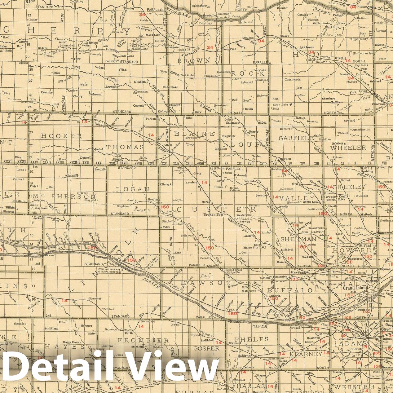 Historic Map : Nebraska 1925 , Vintage Wall Art