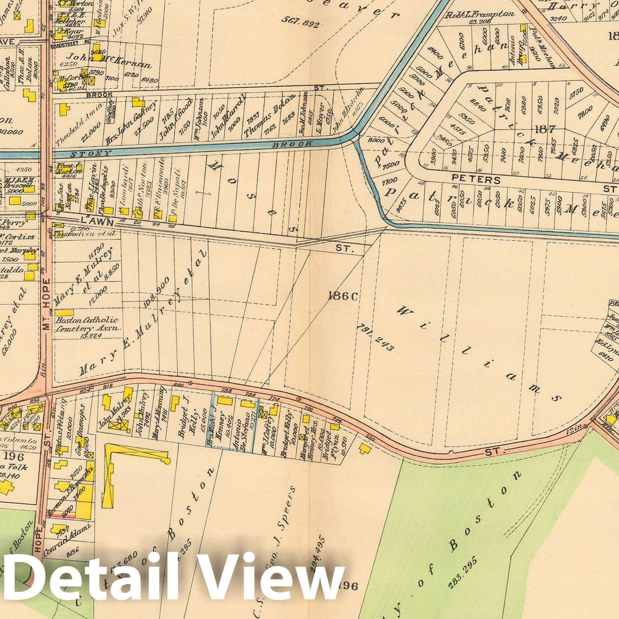 Historic Map : Atlas City of Boston, West Roxbury, Roslindale 1914 Plate 013 , Vintage Wall Art