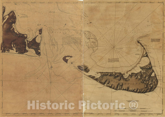 Historic Map : 18th Century Coastal Charts, Nantucket Island 1776 Topographic Map , Vintage Wall Art