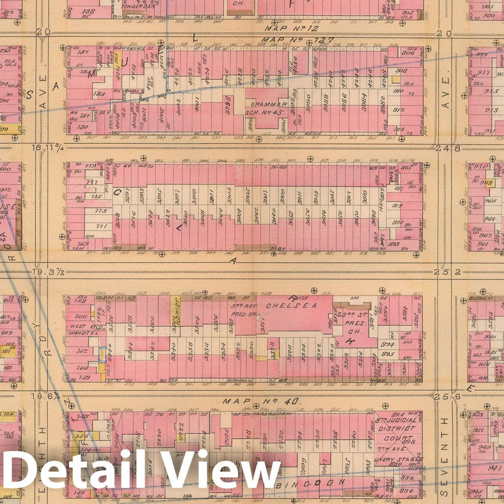 Historic Map : Atlas City of New York, Vol. 3; 16, Manhattan 1883 Plate 008 , Vintage Wall Art