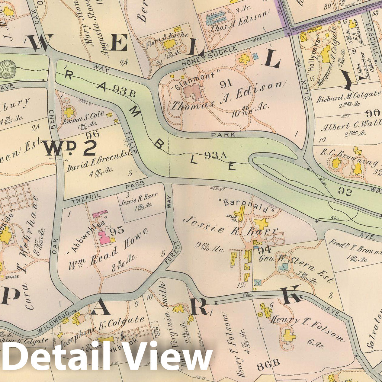 Historic Map : Atlas Oranges, West Orange 1911 Plate 017 , Vintage Wall Art