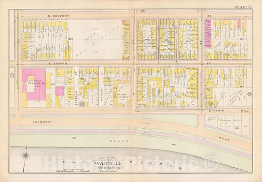 Historic Map : Atlas City of Boston, South Boston 1899 Plate 019 , Vintage Wall Art