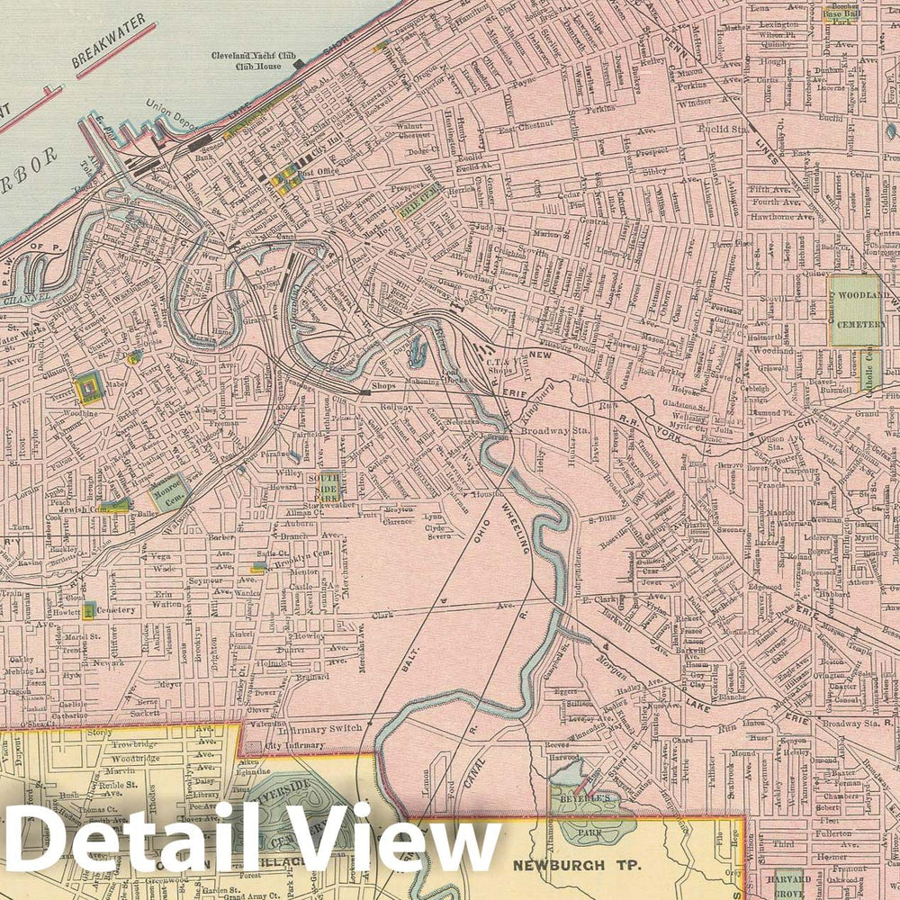 Historic Map : Cleveland 1903 , Rand McNally Business Atlas , Vintage Wall Art