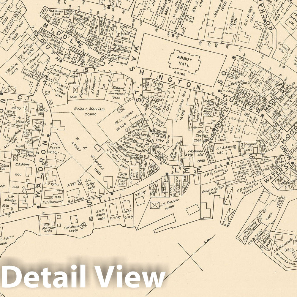 Historic Map : Atlas of Marblehead, Marblehead 1910 Plate 002 , Vintage Wall Art