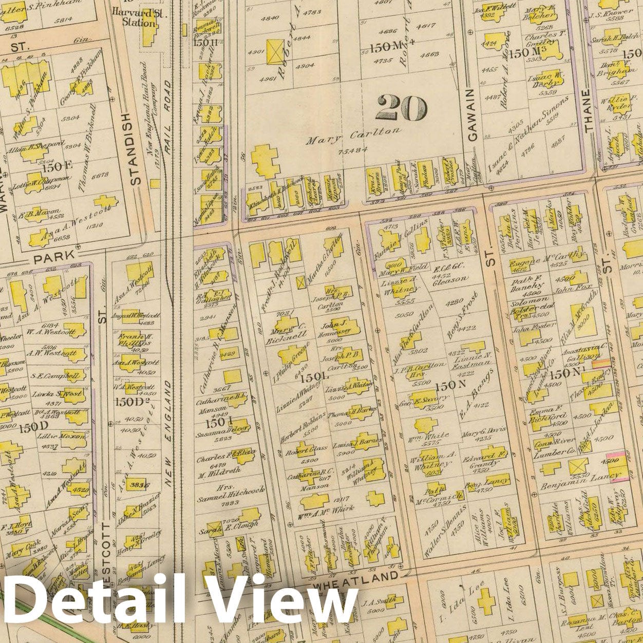 Historic Map : Atlas City of Boston, Vol. 5, Dorchester, Dorchester 1898 Plate 023 , Vintage Wall Art