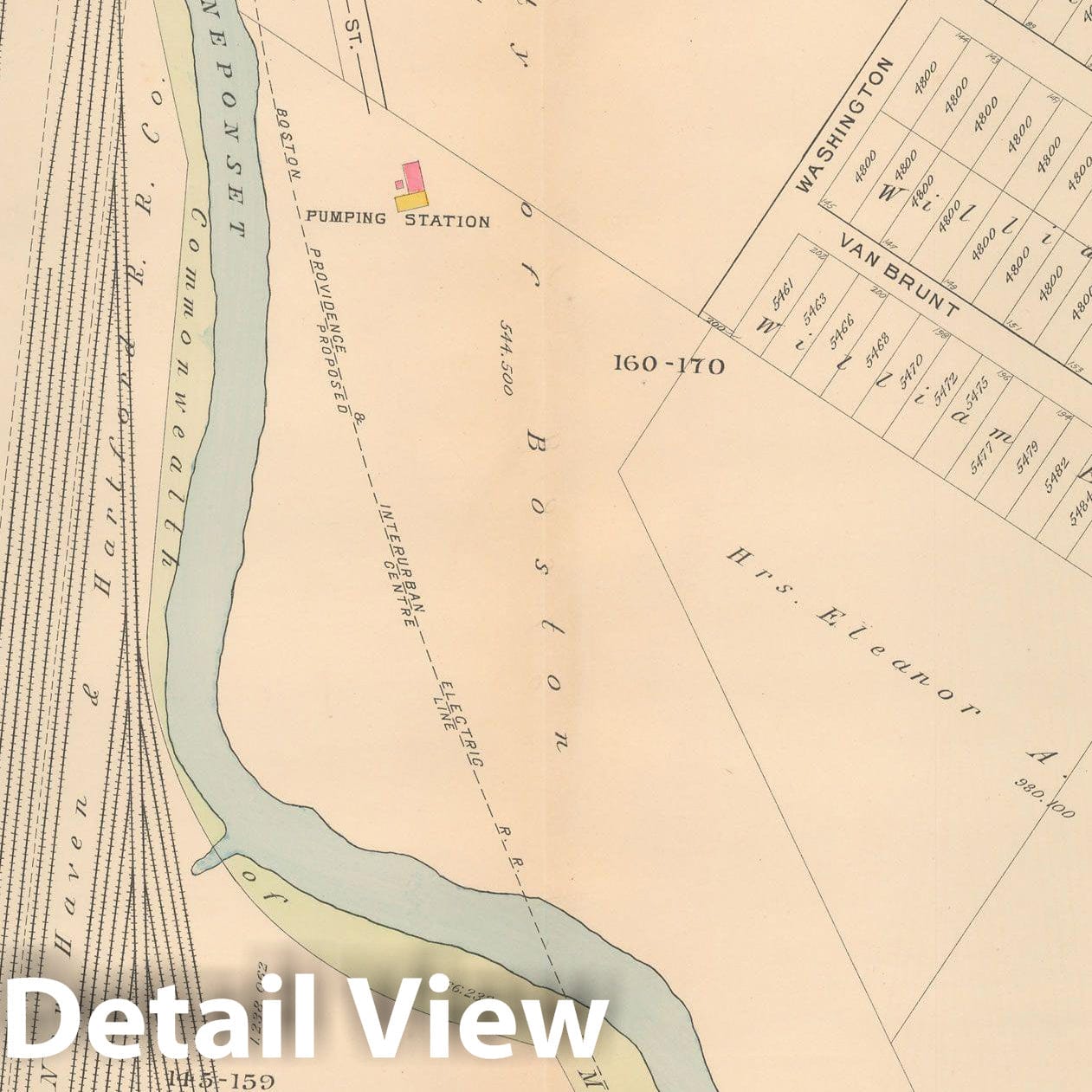 Historic Map : Atlas City of Boston Ward 26 Hyde Park, Hyde Park 1912 Plate 019 , Vintage Wall Art