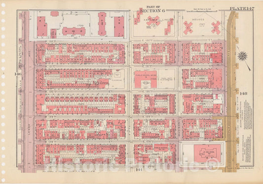 Historic Map : Manhattan Land Book 1955 - Updated Through Nov 7th, New York City 1975 Plate 147 , Vintage Wall Art