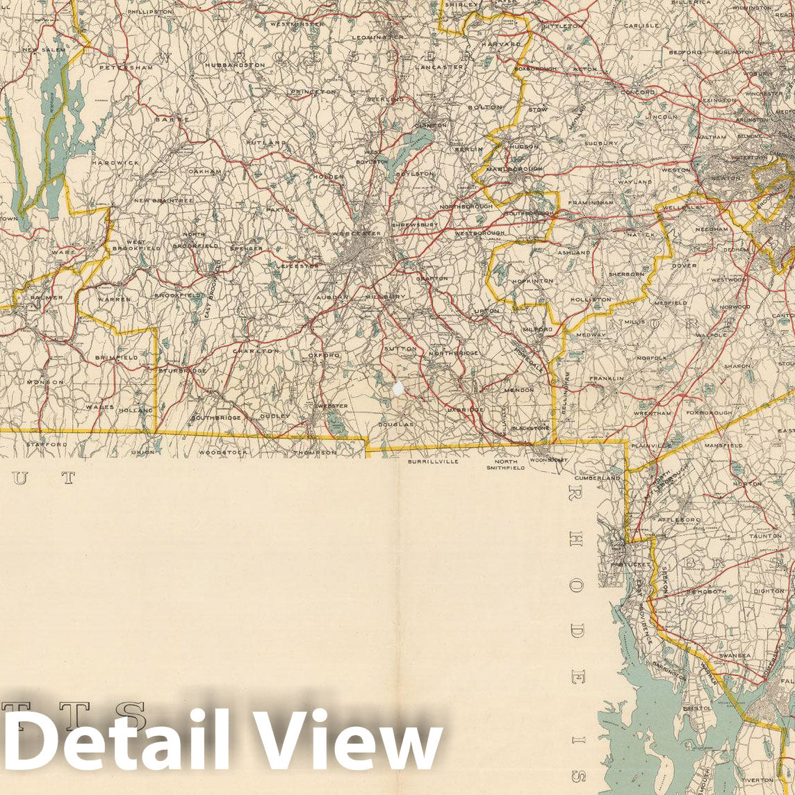 Historic Map : Massachusetts 1950 , Vintage Wall Art