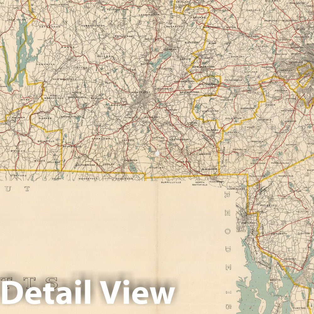 Historic Map : Massachusetts 1950 , Vintage Wall Art