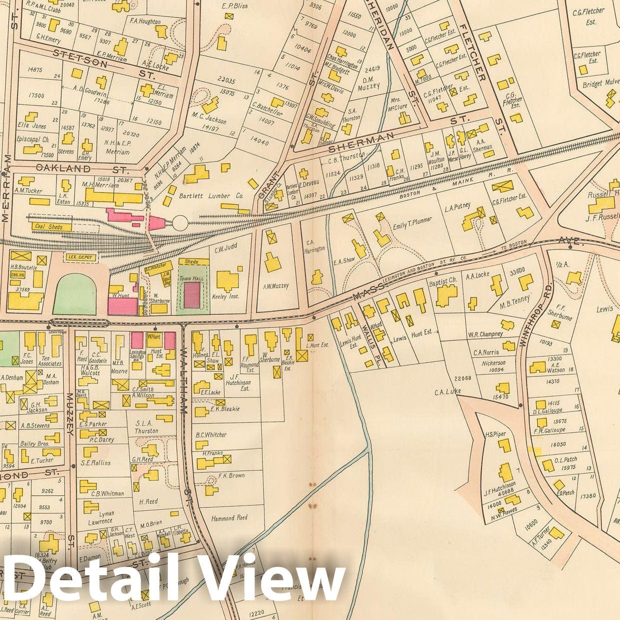 Historic Map : Atlas of Middlesex County, MA Vol. 2, Lexington 1906 Plate 036 , Vintage Wall Art
