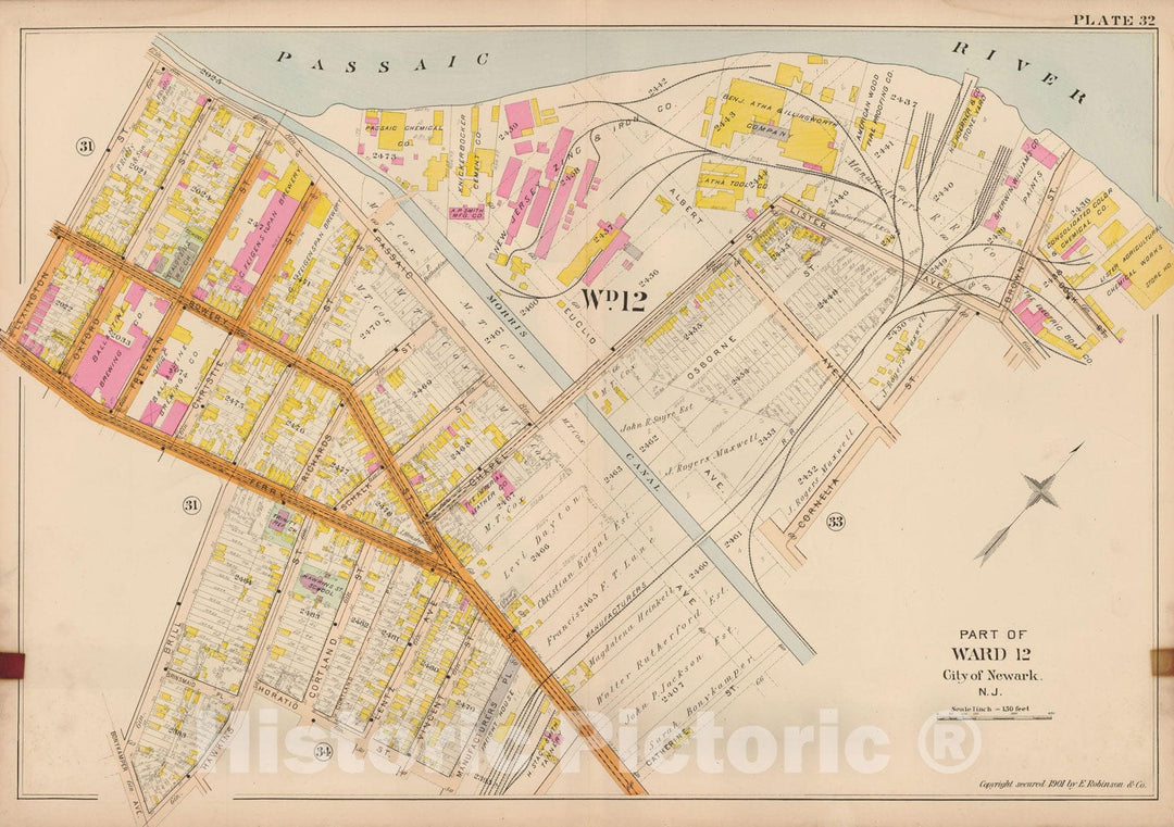 Historic Map : Atlas City of Newark, Newark 1901 Plate 032 , Vintage Wall Art