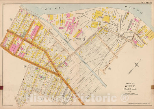 Historic Map : Atlas City of Newark, Newark 1901 Plate 032 , Vintage Wall Art