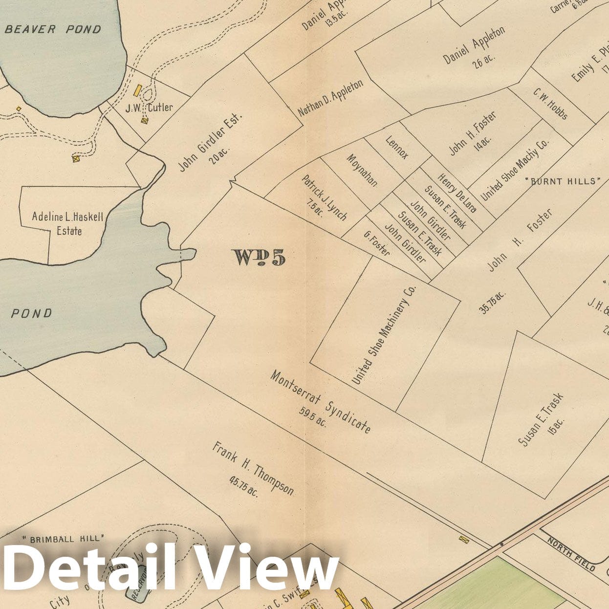 Historic Map : Atlas North Shore, Beverly to Magnolia, Essex County, Beverly 1919 Plate 007 , Vintage Wall Art