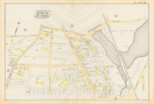 Historic Map : Atlas City of Boston, Vol. 5, Dorchester, Dorchester 1889 Plate 020 , Vintage Wall Art