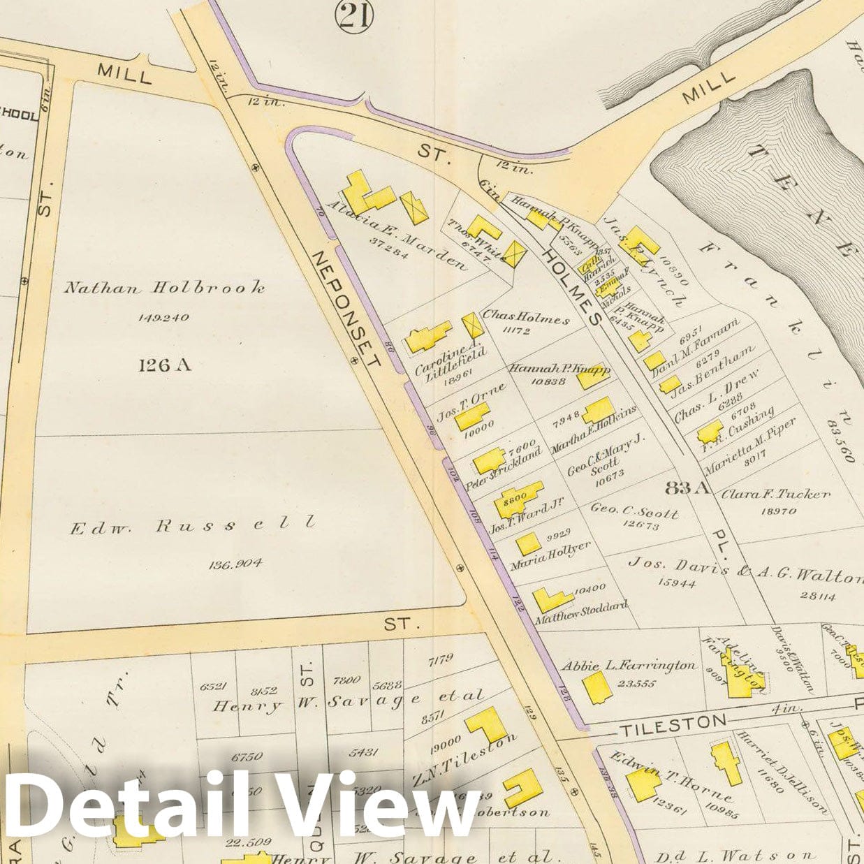Historic Map : Atlas City of Boston, Vol. 5, Dorchester, Dorchester 1889 Plate 020 , Vintage Wall Art