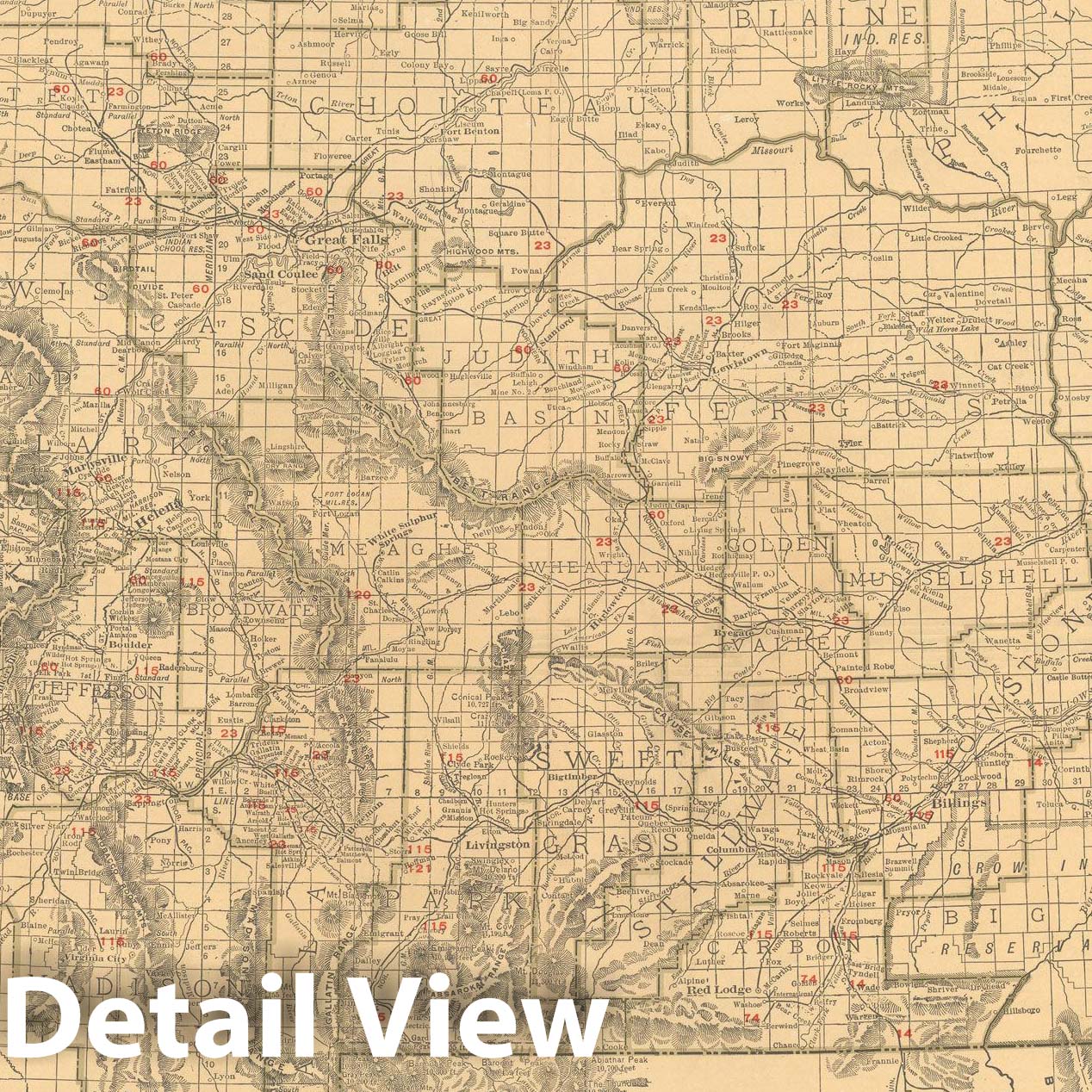 Historic Map : Montana 1925 , Vintage Wall Art