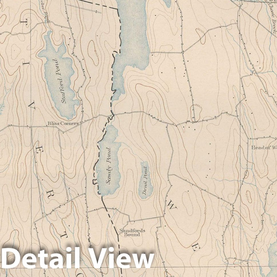 Historic Map : Atlas of Massachusetts, Dartmouth & Fall River & Westport 1890 Page 34 , Vintage Wall Art