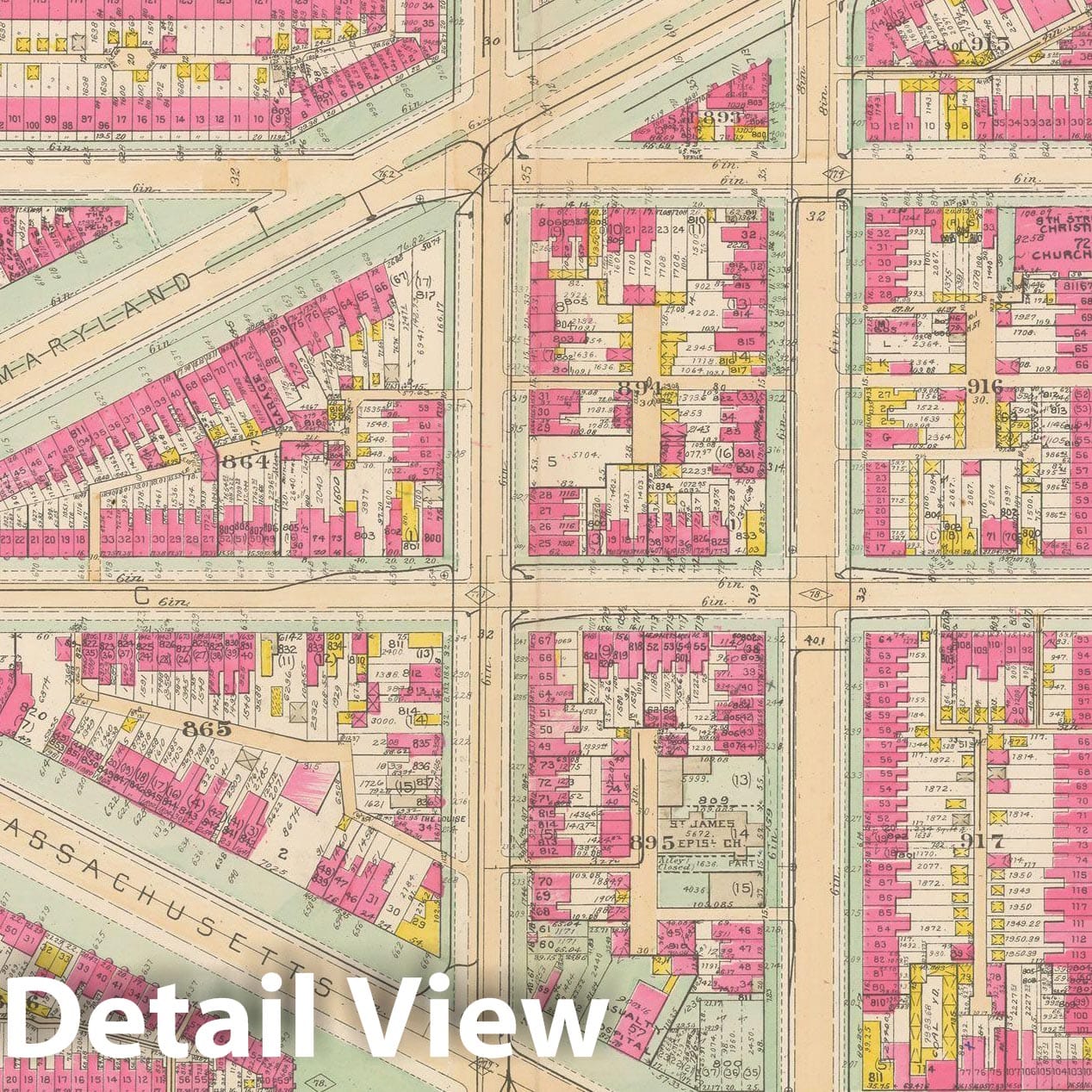 Historic Map : Atlas of Washington D.C. Volume 2 (NE, SE, SW), Washington 1928 Plate 021 , Vintage Wall Art