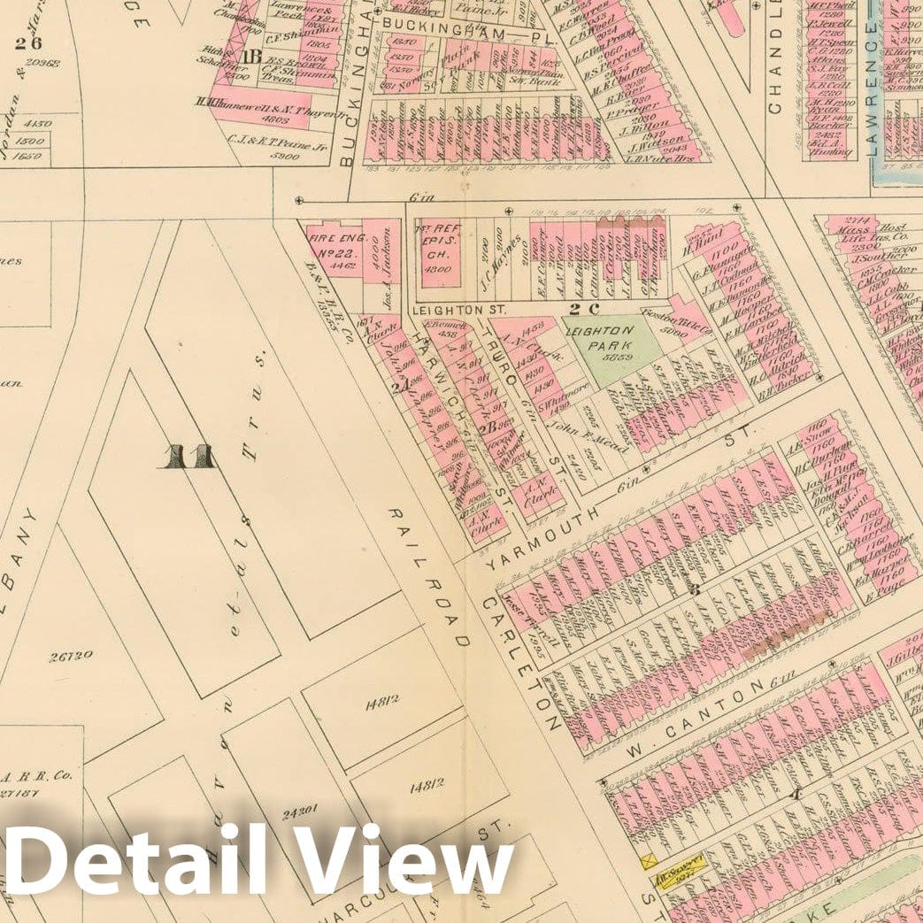 Historic Map : Atlas City of Boston, Boston Proper, Volume I, Boston 1883 Plate P , Vintage Wall Art