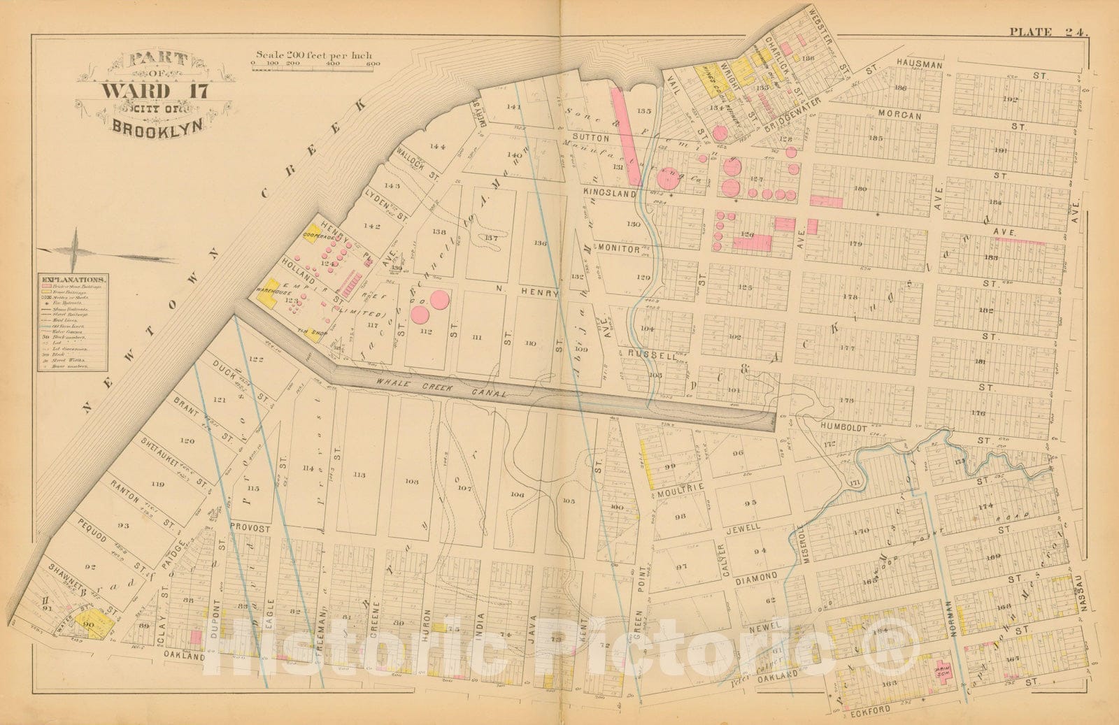Historic Map : Atlas Entire City of Brooklyn Complete in One Volume, Brooklyn 1880 Plate 024 , Vintage Wall Art