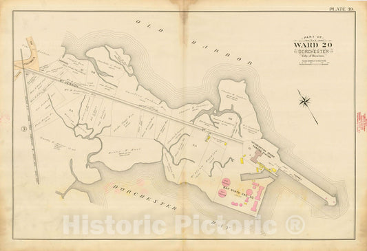 Historic Map : Atlas City of Boston, Vol. 5, Dorchester, Dorchester 1898 Plate 039 , Vintage Wall Art