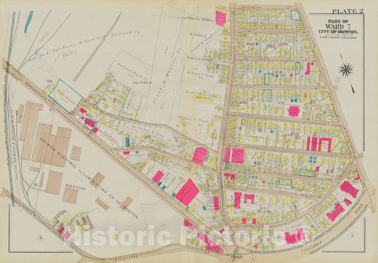 Historic Map : Atlas City of Boston, Dorchester, Dorchester 1933 Plate 002 , Vintage Wall Art