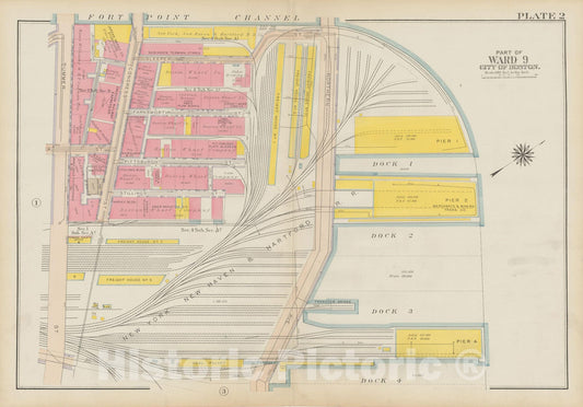 Historic Map : Atlas City of Boston: South Boston 1919 Plate 002 , Vintage Wall Art