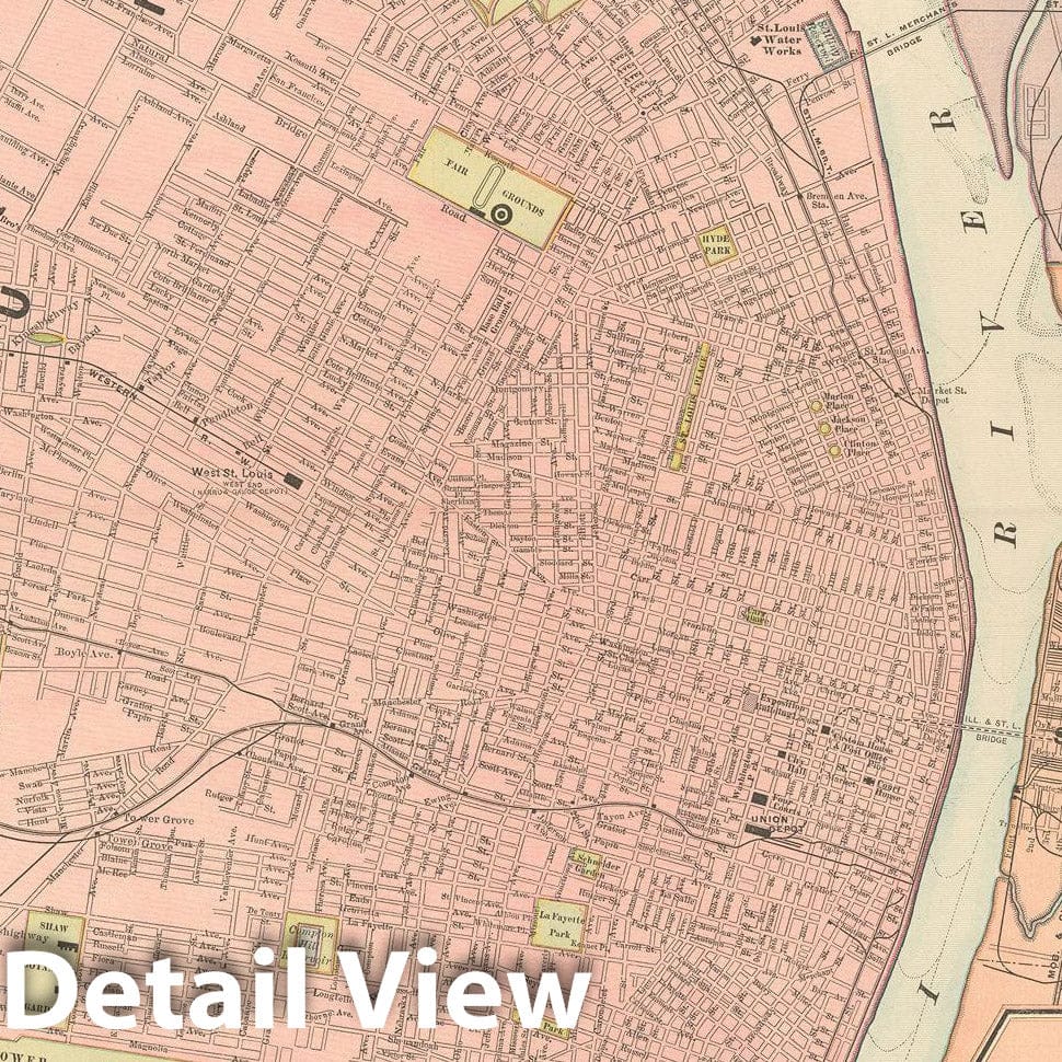 Historic Map : Saint Louis 1894 , Vintage Wall Art